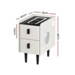 Artiss Smart Bedside Table with Wireless Charging - AIDA White - Image 2