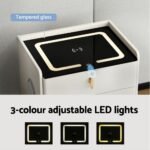Artiss Bedside Table Wireless Charging - ALMA White - Image 4