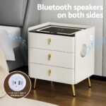 Artiss Bedside Table Wireless Charging - ALMA White - Image 5