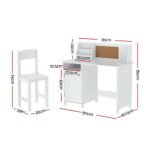 Keezi Kids Table and Chair Set Children Study Play Toys Desk w/ Cabinet Storage - Image 4