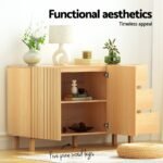 130cm Artiss Buffet Sideboard Cupboard Cabinet Pantry Storage Drawer Pine - Image 6