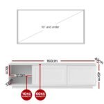 Artiss TV Unit Entertainment Unit Storage Cabinet 160cm White - Image 4