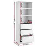 Artiss 3 Chest of Drawers Tallboy Cabinet White - Image 2