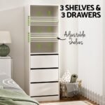 Artiss 3 Chest of Drawers Tallboy Cabinet White - Image 4