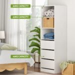 Artiss 3 Chest of Drawers Tallboy Cabinet White - Image 5