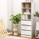 Artiss 3 Chest of Drawers Tallboy Cabinet White - Image 7