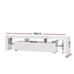 Artiss Entertainment Unit TV Cabinet LED 189cm White Elo - Image 4