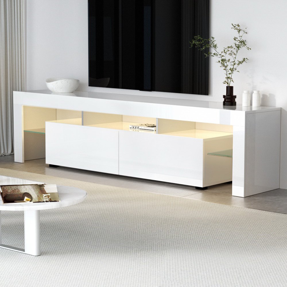 FURNI-L-TV189-WH-AB-18160-07 Artiss Entertainment Unit TV Cabinet LED 189cm White Elo - Image 1