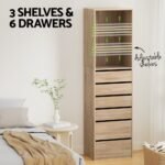 Artiss 6 Chest of Drawers Tallboy Cabinet Pine - Image 5