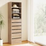 Artiss 6 Chest of Drawers Tallboy Cabinet Pine - Image 8