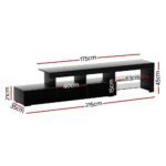 Artiss Entertainment Unit TV Cabinet LED 215cm Black Caya - Image 4