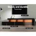 Artiss Entertainment Unit TV Cabinet LED 215cm Black Caya - Image 8