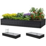 Green Fingers Raised Garden Bed 2 Pcs 210x90cm Planter Box Container Galvanised Metal Outdoor