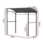 Instahut Gazebo Outdoor BBQ Grill Patio Garden Marquee Shade Shelter Shelf Hooks Grey - Image 2