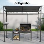 Instahut Gazebo Outdoor BBQ Grill Patio Garden Marquee Shade Shelter Shelf Hooks Grey - Image 4