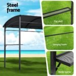 Instahut Gazebo Outdoor BBQ Grill Patio Garden Marquee Shade Shelter Shelf Hooks Grey - Image 5