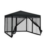Instahut Gazebo Pop Up Marquee 3x3m Wedding Party Outdoor Camping Tent Canopy Shade Mesh Wall Black - Image 8