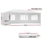 Instahut Gazebo 3x6m Marquee Wedding Party Tent Outdoor Camping Side Wall Canopy 4 Panel White - Image 2