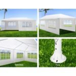 Instahut Gazebo 3x6m Marquee Wedding Party Tent Outdoor Camping Side Wall Canopy 4 Panel White - Image 5
