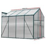 Green Fingers Greenhouse 2.52x1.9x1.83M Aluminium Polycarbonate Green House Garden Shed - Image 2