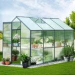 Green Fingers Greenhouse 2.52x1.9x1.83M Aluminium Polycarbonate Green House Garden Shed - Image 8