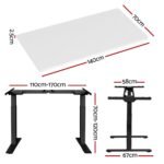 Artiss Standing Desk Motorised Dual Motor White 140CM - Image 2