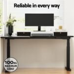 Artiss Standing Desks L-shape Motorised 160CM Black - Image 6