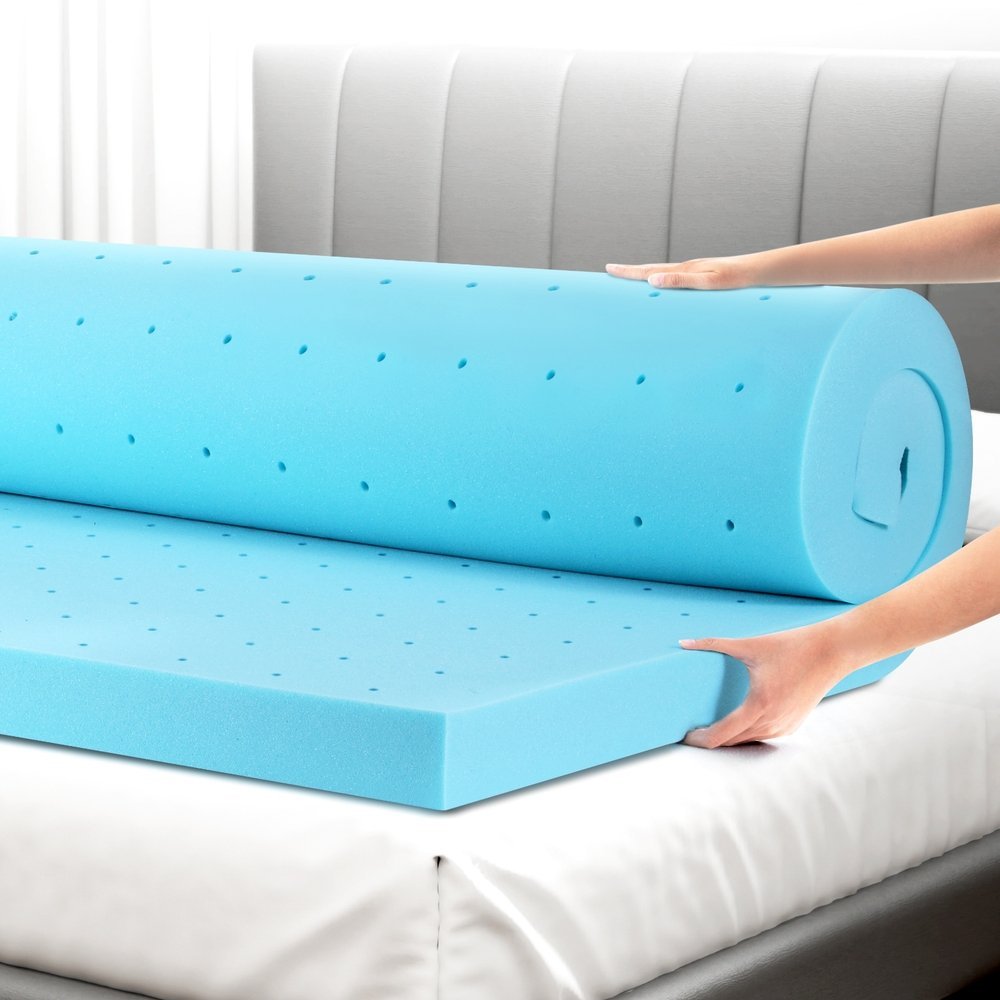 MATTRESS-TOP-VH-GEL-8-D-223153-07 Giselle Bedding Memory Foam Mattress Topper Ventilated Cool Gel 8cm Double - Image 1