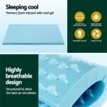 Giselle Bedding Memory Foam Mattress Topper Ventilated Cool Gel 8cm King Single - Image 4