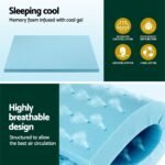 Giselle Bedding Memory Foam Mattress Topper Ventilated Cool Gel 8cm Queen - Image 4