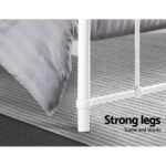Artiss Bed Frame Metal Bed Frame LEO - Double (White) - Image 6