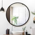 Embellir Wall Mirror Makeup 90cm Home Decor Framed Mirrors Bathroom Round Black - Image 7
