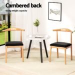 Artiss 2x Dining Chairs Rubber Wood Leather Seat Black - Image 4