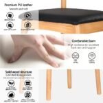 Artiss 2x Dining Chairs Rubber Wood Leather Seat Black - Image 5
