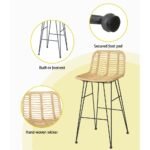 Gardeon 3-Piece Outdoor Bar Set Wicker Table Chairs Patio Bistro - Image 5