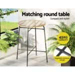 Gardeon 3-Piece Outdoor Bar Set Wicker Table Chairs Patio Bistro - Image 6