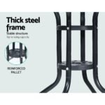 Gardeon 3PC Bistro Set Outdoor Furniture Rattan Table Chairs Cushion Patio Garden Lyra - Image 7