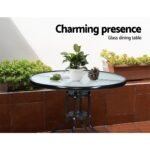 Gardeon 3PC Bistro Set Outdoor Furniture Rattan Table Chairs Cushion Patio Garden Lyra - Image 9