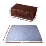 Alfresco 4 Person Picnic Basket Set Insulated Blanket Storage Bag - Image 2