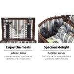Alfresco 4 Person Picnic Basket Set Wooden Blanket Cooler Bag Outdoor Insulated - Image 4