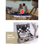 Alfresco 6 Person Picnic Basket Set Cooler Bag Insulated Blanket Plates Navy - Image 4