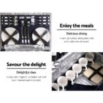 Alfresco 6 Person Picnic Basket Set Cooler Bag Insulated Blanket Plates Navy - Image 5