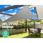 Instahut Shade Sail 6x6x6m Triangle 280GSM 98% Grey Shade Cloth - Image 6