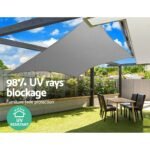 Instahut Shade Sail 4x6m Rectangle 280GSM 98% Grey Shade Cloth - Image 6