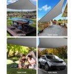 Instahut Shade Sail 5x6m Rectangle 280GSM 98% Grey Shade Cloth - Image 4