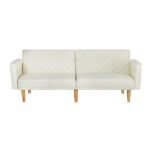 Artiss Sofa Bed Convertible Lounge 3 Seater Futon Couch Recliner Fabric Beige - Image 3