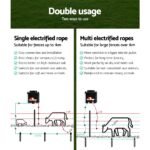 Giantz Fence Energiser 3KM Solar Powered Electric 500M Poly Rope - Image 6