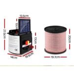 Giantz Fence Energiser 5KM Solar Powered Electric 400M Poly Tape Insulator - Image 2