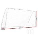 Everfit 12FT Soccer Football Goal Net UPVC Frame with PE Mesh Weatherproof Portable Goals for Backyard Training Competitive Play - Image 2