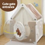 Keezi Kids Play Tent Playhouse Castle with Floor Mat 85CMX113CM - Image 5